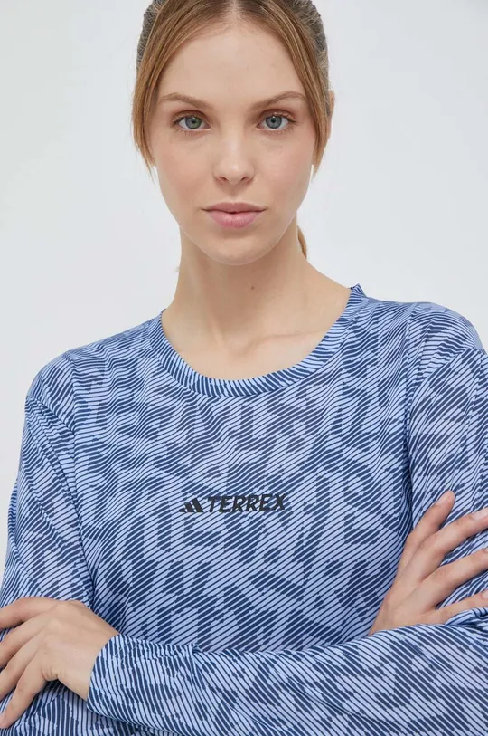 modra Športna majica z dolgimi rokavi adidas TERREX Trail Ženski