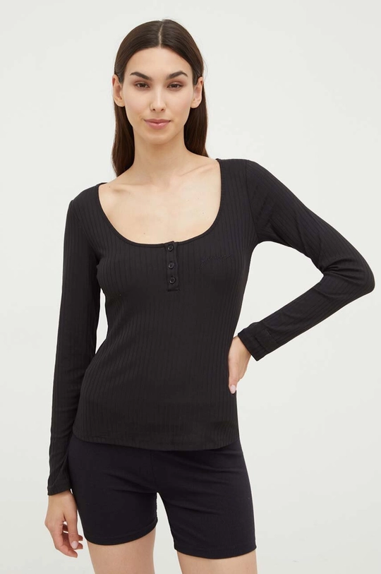 czarny Guess longsleeve lounge SAMANTHA Damski