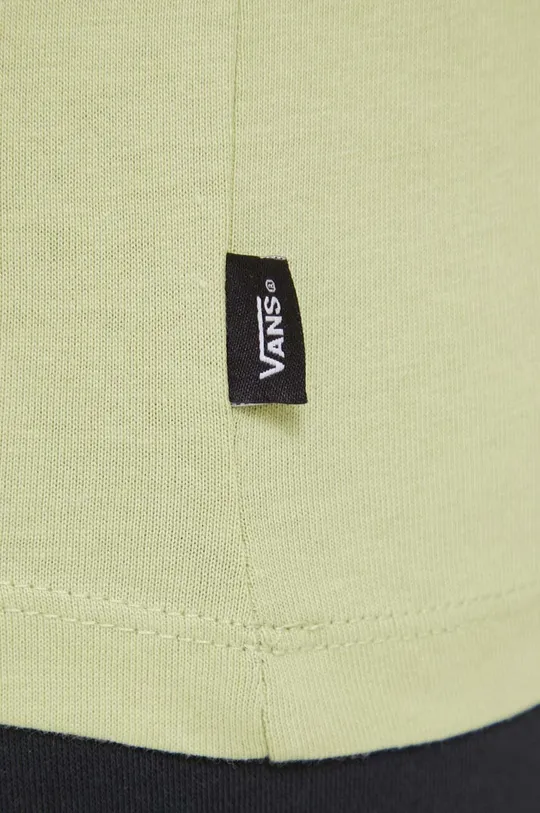 zelená Bavlnené tričko s dlhým rukávom Vans