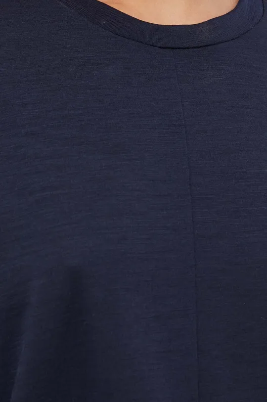 tmavomodrá Vlnené tričko s dlhým rukávom Max Mara Leisure