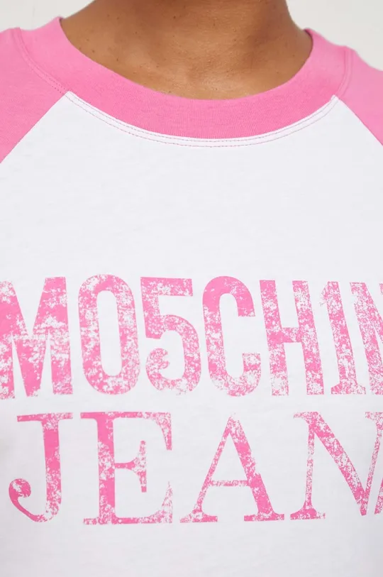 Bombažna majica z dolgimi rokavi Moschino Jeans Ženski