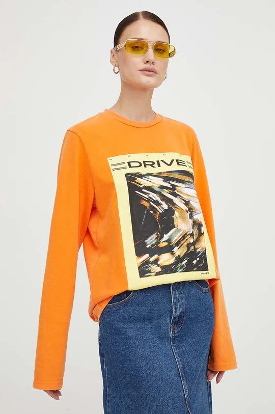 πορτοκαλί Βαμβακερή μπλούζα με μακριά μανίκια Résumé Γυναικεία