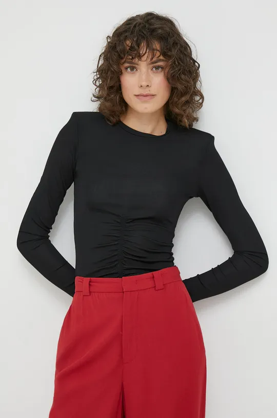 črna Majica z dolgimi rokavi Sisley Ženski