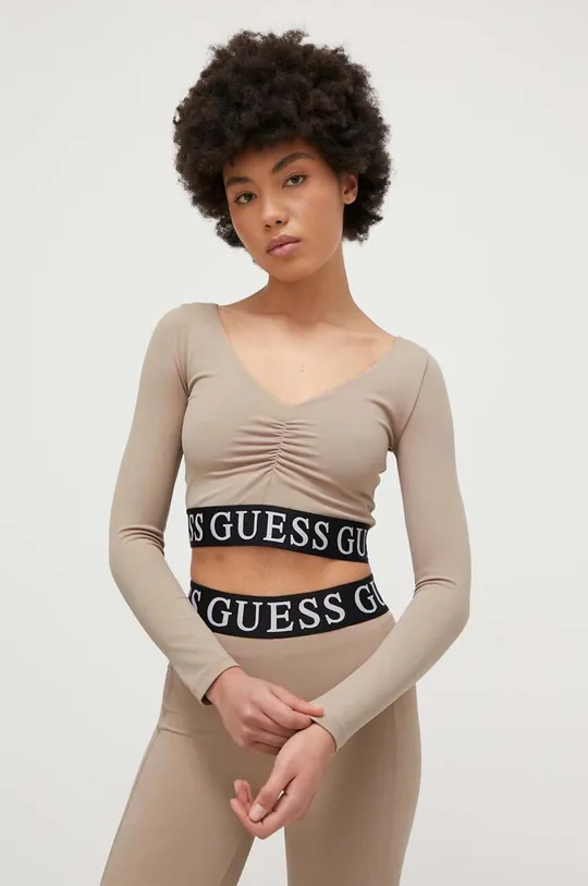 brązowy Guess top KIRAN