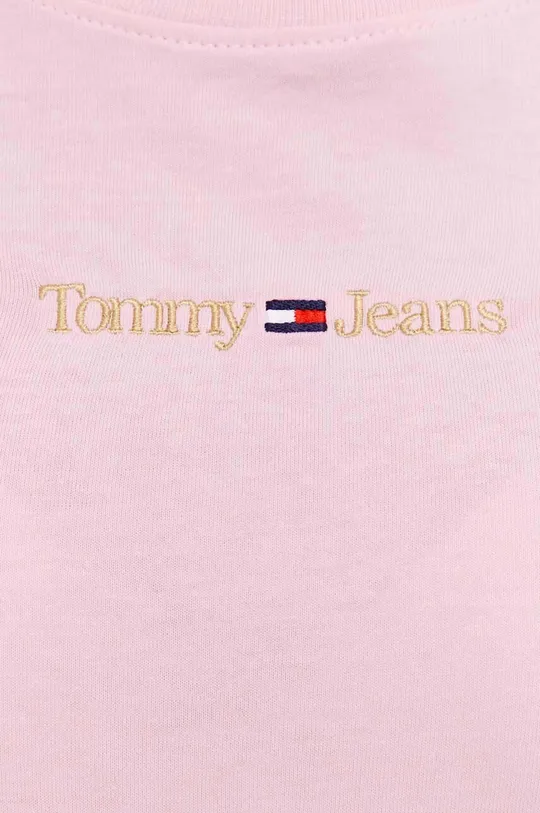 ροζ Βαμβακερή μπλούζα με μακριά μανίκια Tommy Jeans