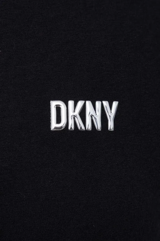 μαύρο Βαμβακερή μπλούζα με μακριά μανίκια DKNY