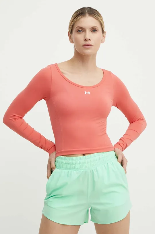 oranžna Majica z dolgimi rokavi za vadbo Under Armour Ženski