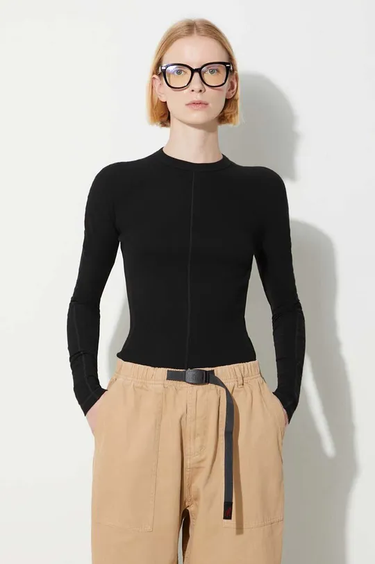 μαύρο Βαμβακερή μπλούζα με μακριά μανίκια Y-3 Γυναικεία