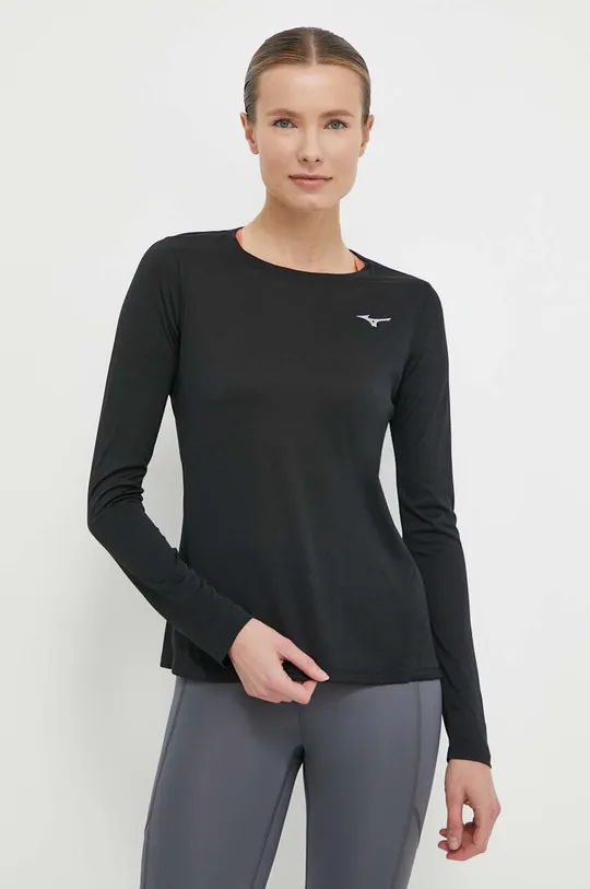 μαύρο Μακρυμάνικο μπλουζάκι για τρέξιμο Mizuno Impulse Core Γυναικεία