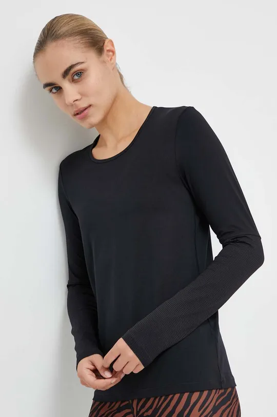 črna Majica z dolgimi rokavi za vadbo Casall Essential Ženski