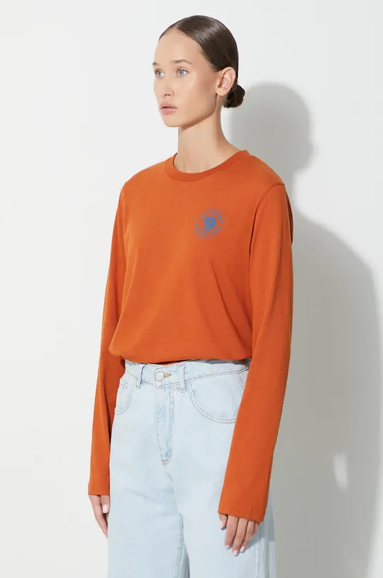 oranžová Bavlnené tričko s dlhým rukávom Fjallraven 1960 Logo