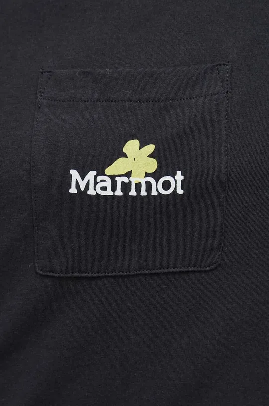 čierna Tričko s dlhým rukávom Marmot Flowers For Life