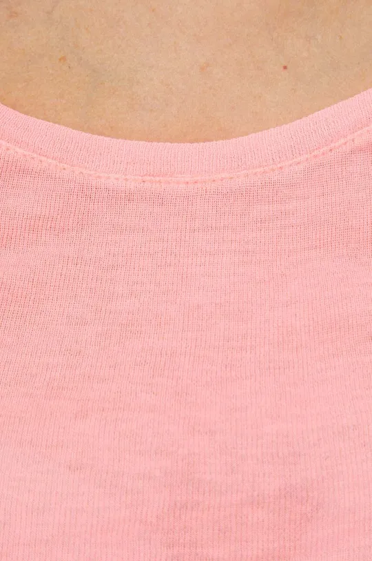 ροζ Βαμβακερή μπλούζα με μακριά μανίκια American VintageT-SHIRT ML COL ROND