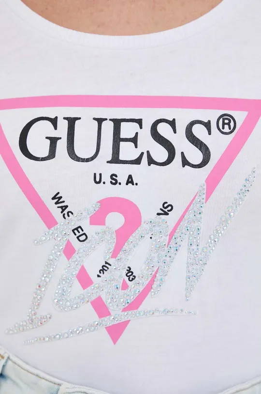 Bavlnené tričko s dlhým rukávom Guess ICON Dámsky