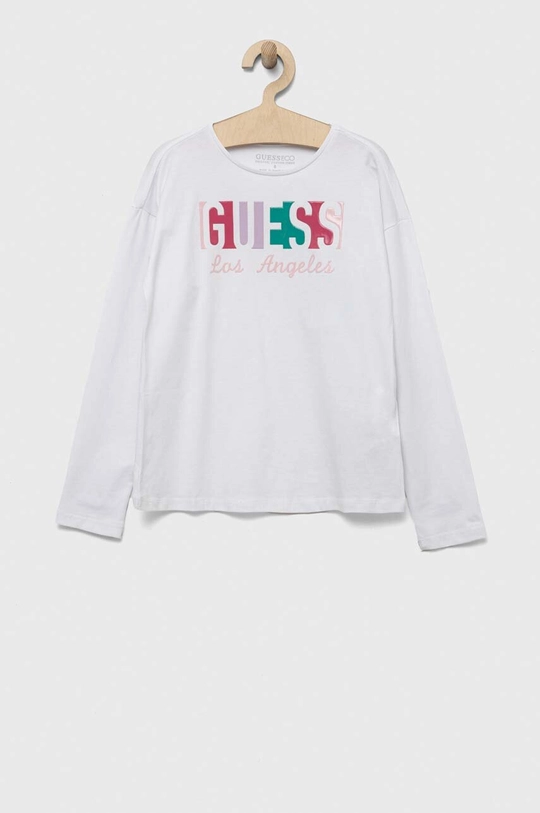 biały Guess longsleeve dziecięcy Dziewczęcy