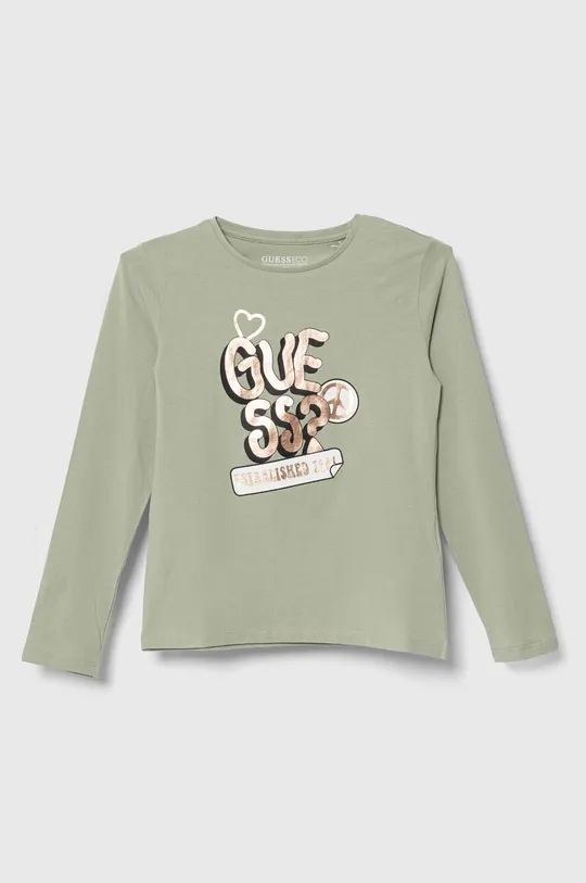zelena Dječja majica dugih rukava Guess Za djevojčice