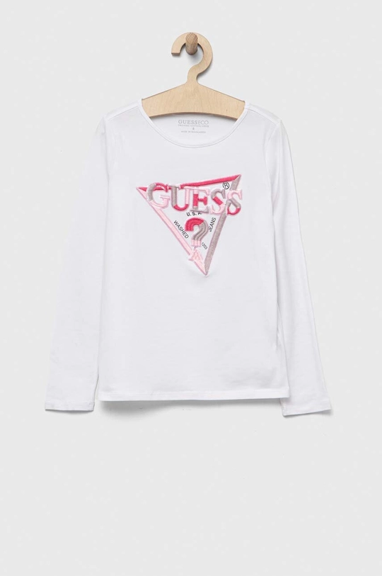 biały Guess longsleeve dziecięcy Dziewczęcy