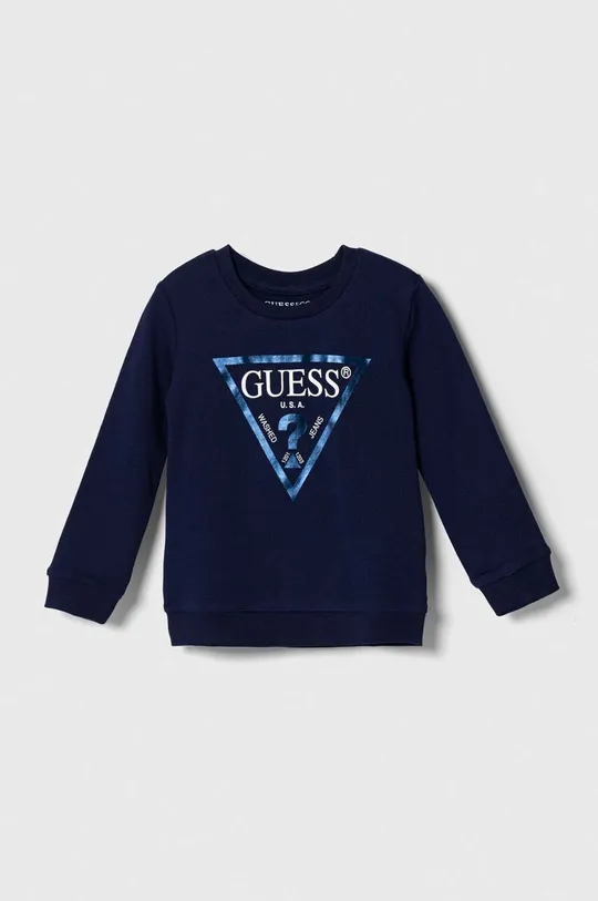 σκούρο μπλε Παιδική βαμβακερή μπλούζα Guess Για κορίτσια
