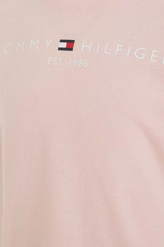 roza Dječja pamučna majica dugih rukava Tommy Hilfiger