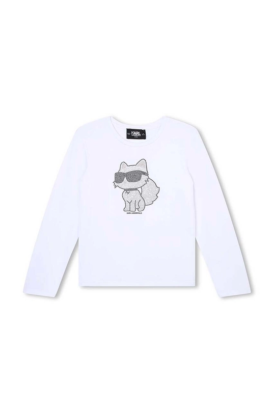 biały Karl Lagerfeld longsleeve dziecięcy Dziewczęcy