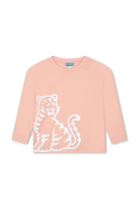 ružová Detská bavlnená košeľa s dlhým rukávom Kenzo Kids Dievčenský