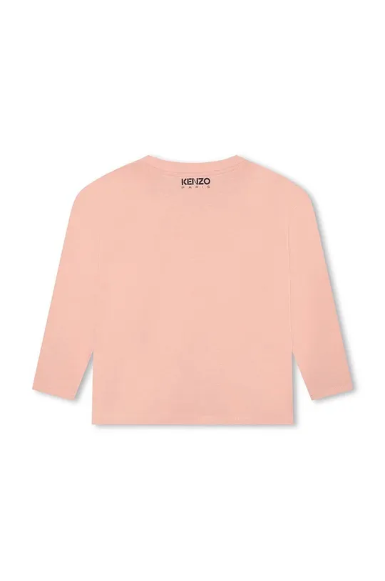 Detská bavlnená košeľa s dlhým rukávom Kenzo Kids ružová