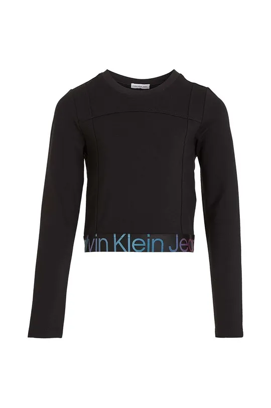 Dječja majica dugih rukava Calvin Klein Jeans crna