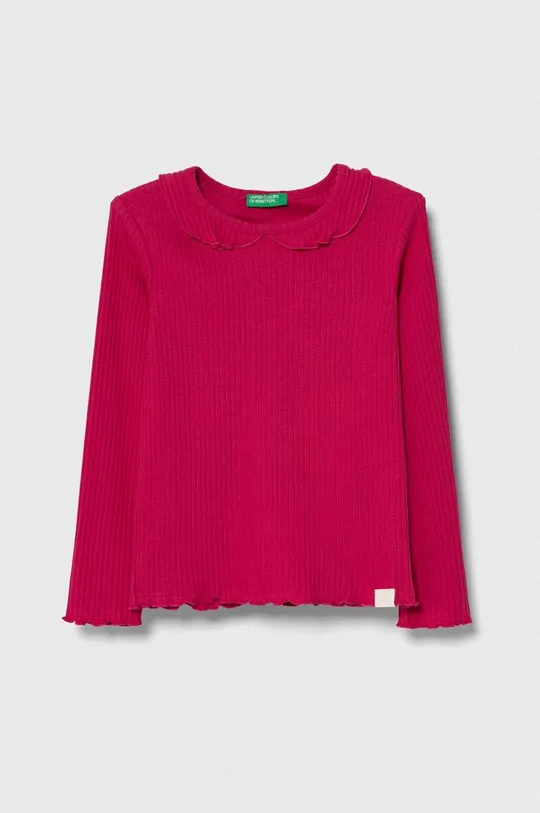 roza Otroška dolga majica United Colors of Benetton Dekliški
