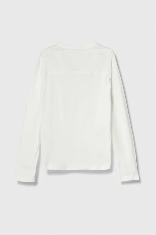 Dječja pamučna majica dugih rukava Sisley bijela