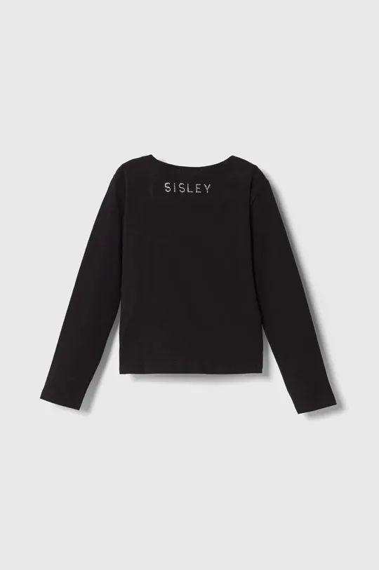 Otroška dolga majica Sisley črna