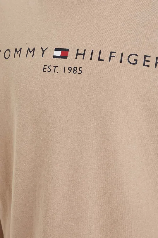 bež Otroška bombažna majica z dolgimi rokavi Tommy Hilfiger