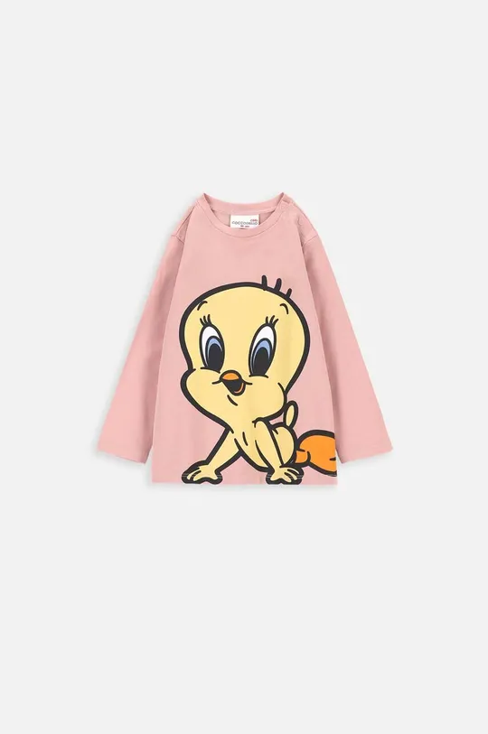Majica z dolgimi rokavi za dojenčka Coccodrillo x Disney roza