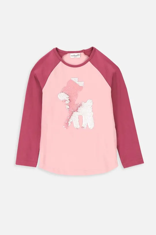 roza Otroška dolga majica Coccodrillo Dekliški