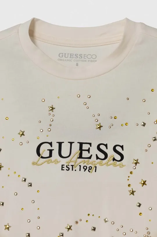 bež Otroška dolga majica Guess