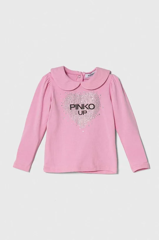 roza Majica z dolgimi rokavi za dojenčka Pinko Up Dekliški