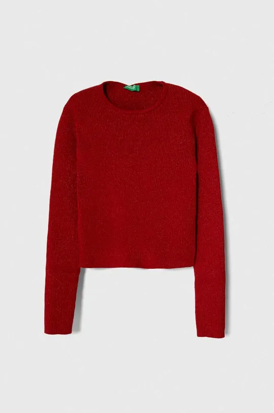 czerwony United Colors of Benetton sweter dziecięcy Dziewczęcy