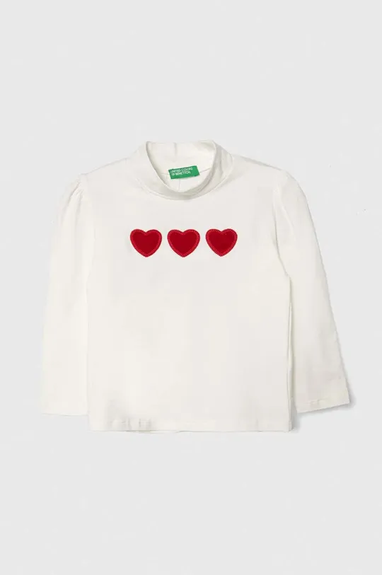 biela Detské tričko s dlhým rukávom United Colors of Benetton Dievčenský
