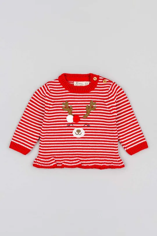 czerwony zippy sweter niemowlęcy Dziewczęcy