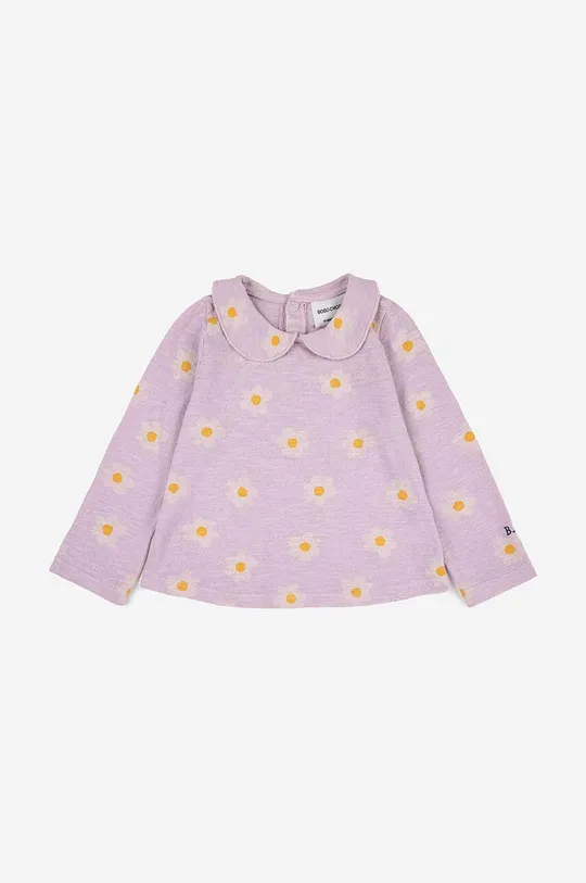 fialová Tričko s dlhým rukávom pre bábätká Bobo Choses Dievčenský