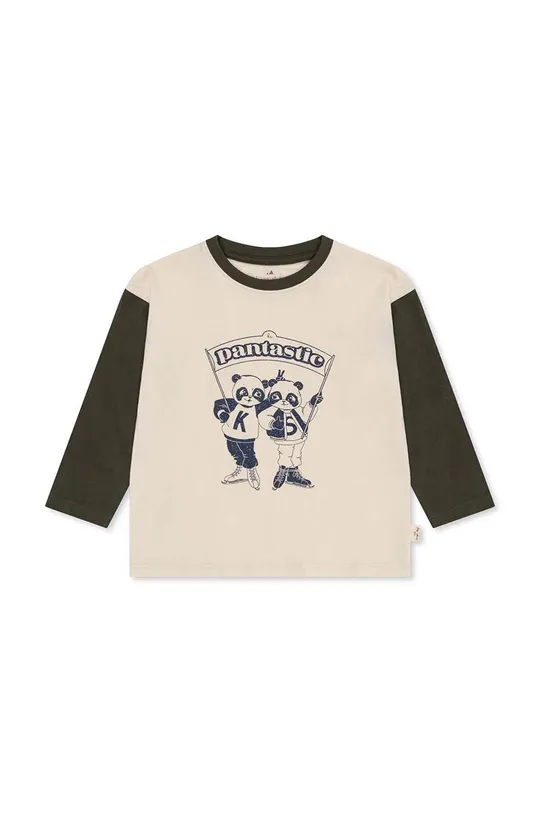 Otroška bombažna majica z dolgimi rokavi Konges Sløjd bež