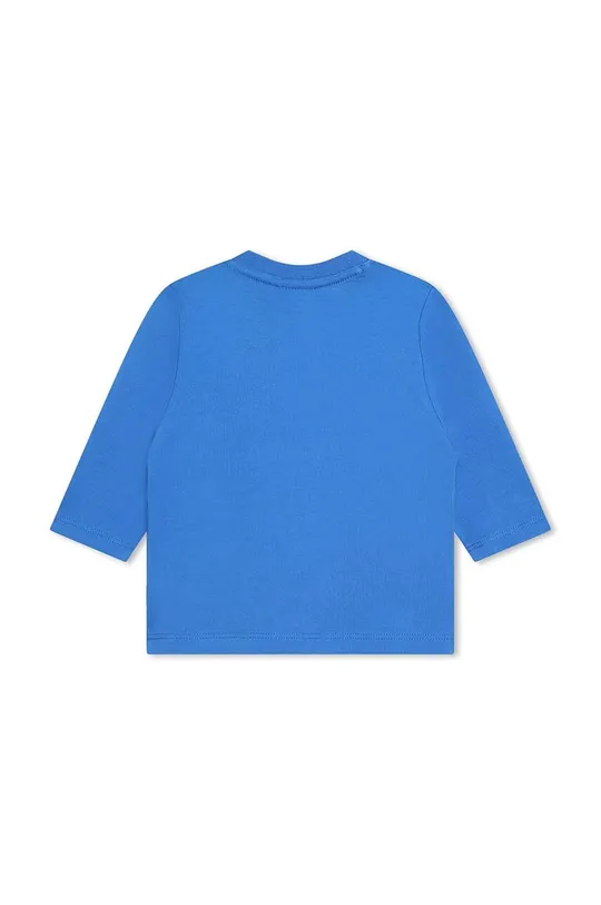 Otroška bombažna majica z dolgimi rokavi BOSS mornarsko modra