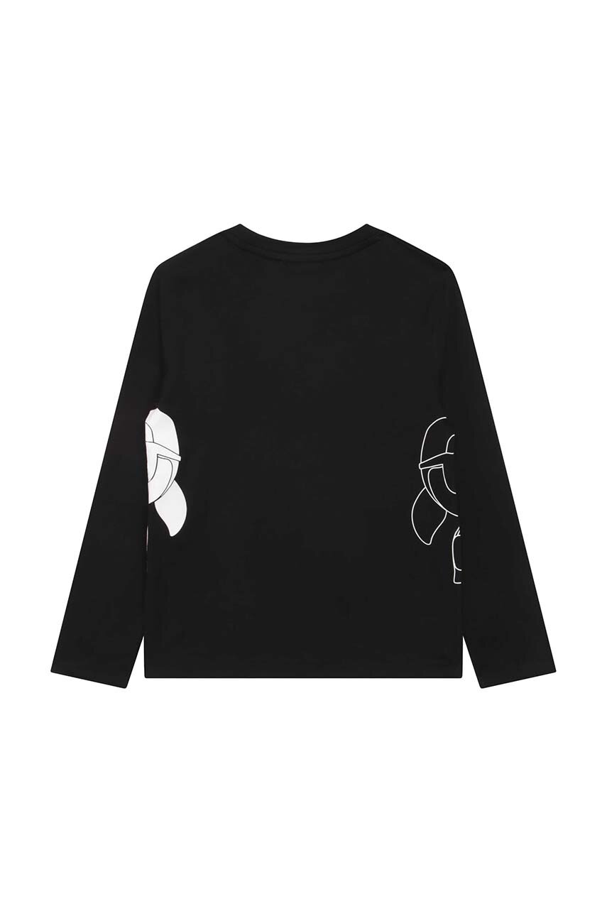 Karl Lagerfeld longsleeve bawełniany dziecięcy czarny
