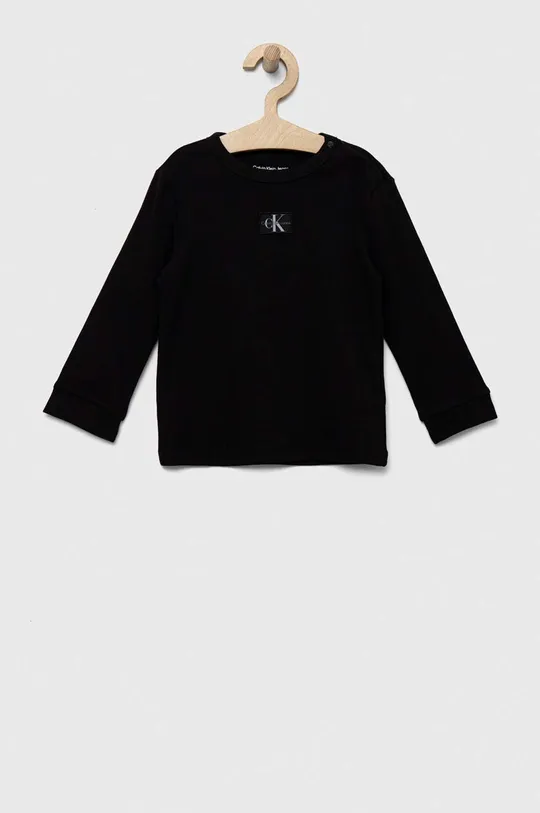 čierna Detské tričko s dlhým rukávom Calvin Klein Jeans Detský