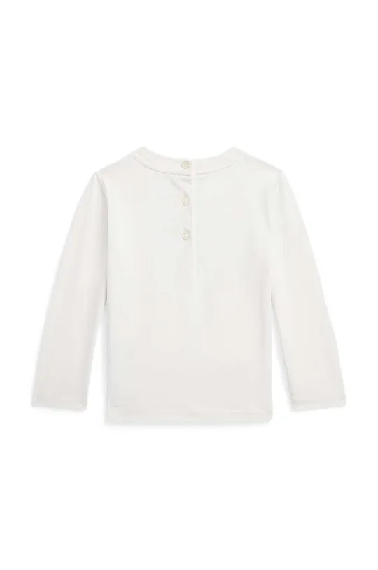 Detské bavlnené tričko s dlhým rukávom Polo Ralph Lauren biela