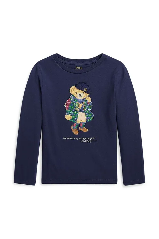 tmavomodrá Detské tričko s dlhým rukávom Polo Ralph Lauren Dievčenský