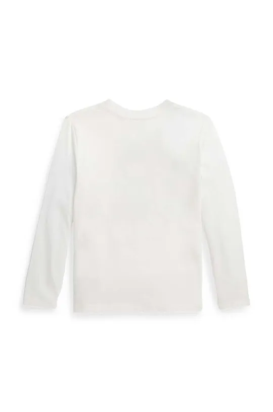 Otroška bombažna majica z dolgimi rokavi Polo Ralph Lauren bela