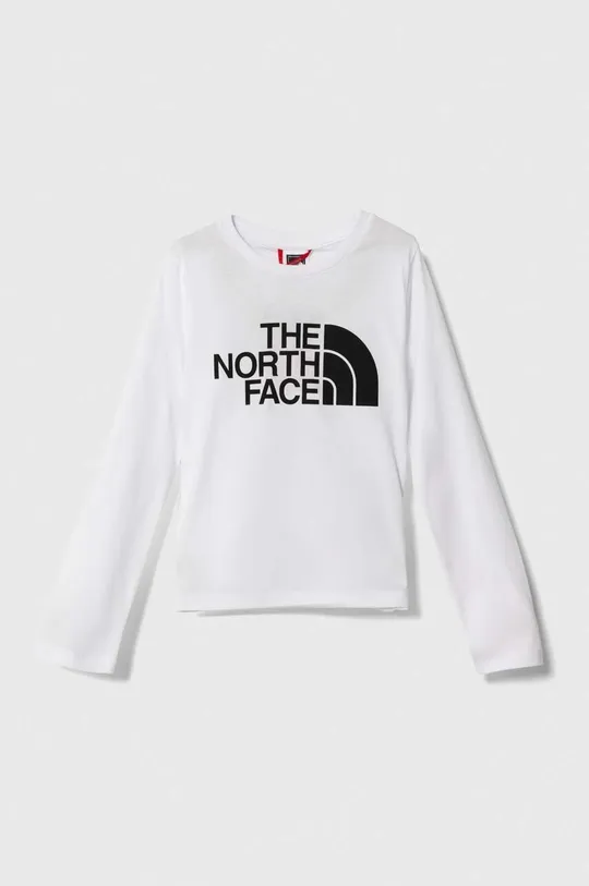 biela Detská bavlnená košeľa s dlhým rukávom The North Face L/S EASY TEE Detský