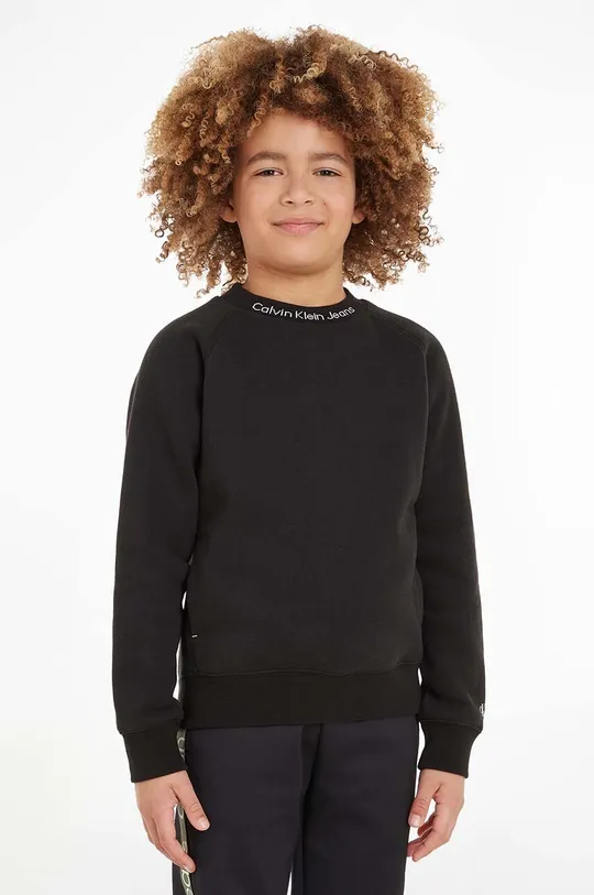 czarny Calvin Klein Jeans koszulka Dziecięcy