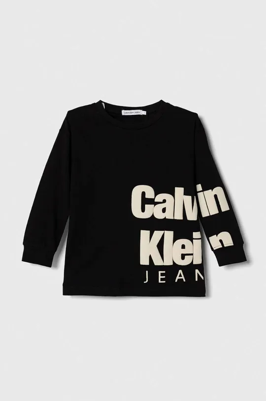 czarny Calvin Klein Jeans longsleeve bawełniany dziecięcy Dziecięcy