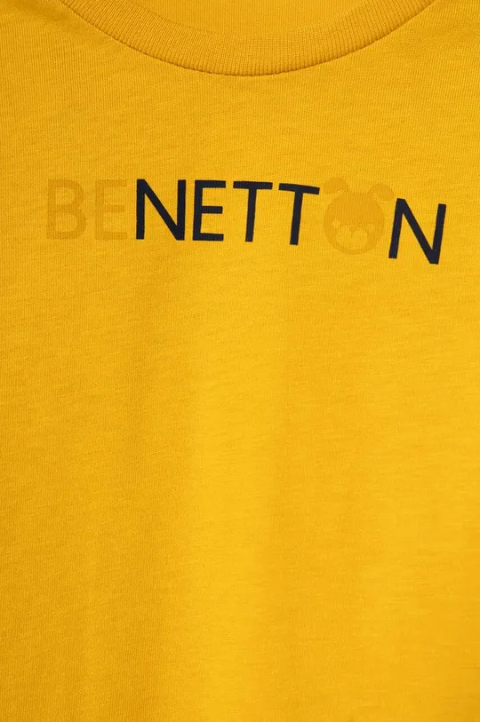 Otroška bombažna majica z dolgimi rokavi United Colors of Benetton  100 % Bombaž